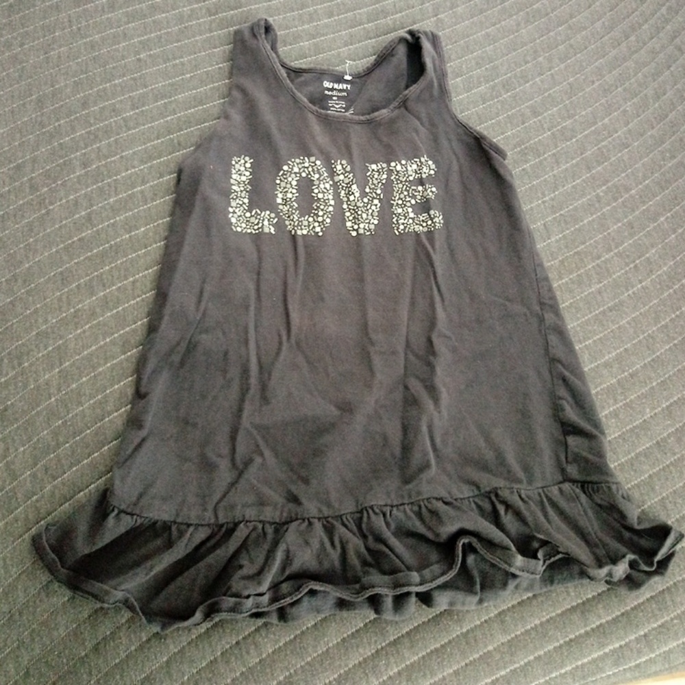Grey Old Navy tank top with ruffled bottom size 8